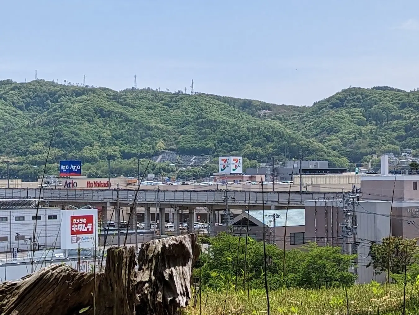 高台からの写真 (4倍、単純拡大)